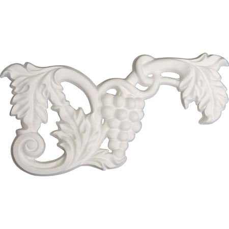 Ekena Millwork 8 5/8"W x 4 3/8"H x 3/4"P Small Grape and Leaf Onlay, Right ONL08X04X01GR-R